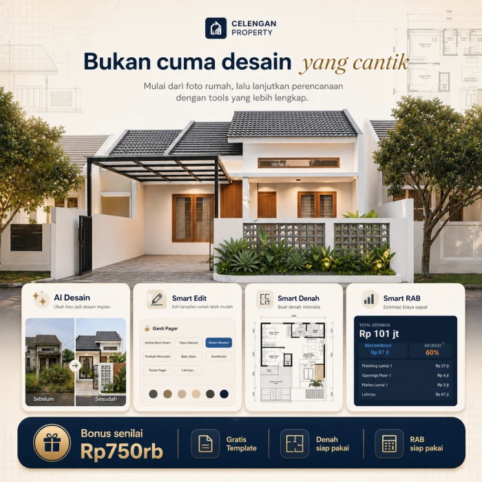 Bukan cuma desain cantik – lengkap dengan Smart RAB dan denah otomatis