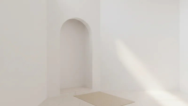 Mihrab minimalis putih bersih untuk rumah modern Indonesia