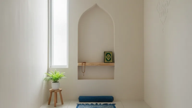 Mihrab kompak untuk mushola rumah tipe 36 di Indonesia