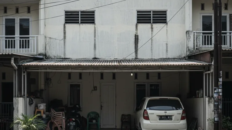 Tantangan desain fasad rumah 6x12 yang sempit dan kurang cahaya