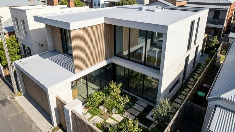 Rumah minimalis modern di lahan terbatas dengan desain elegan dan taman kecil